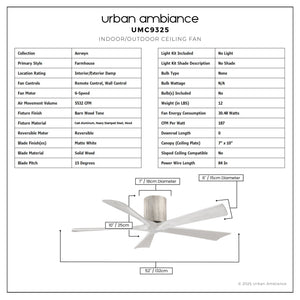 Urban Ambiance - Ceiling Fan - UMC9325 Farmhouse Indoor/Outdoor Ceiling Fan, 10