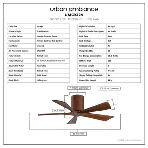 Urban Ambiance - Ceiling Fan - UMC9329 Scandinavian Indoor/Outdoor Ceiling Fan, 10