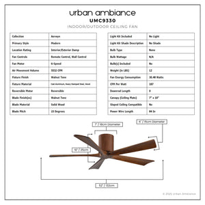 Urban Ambiance - Ceiling Fan - UMC9330 Modern Indoor/Outdoor Ceiling Fan, 10