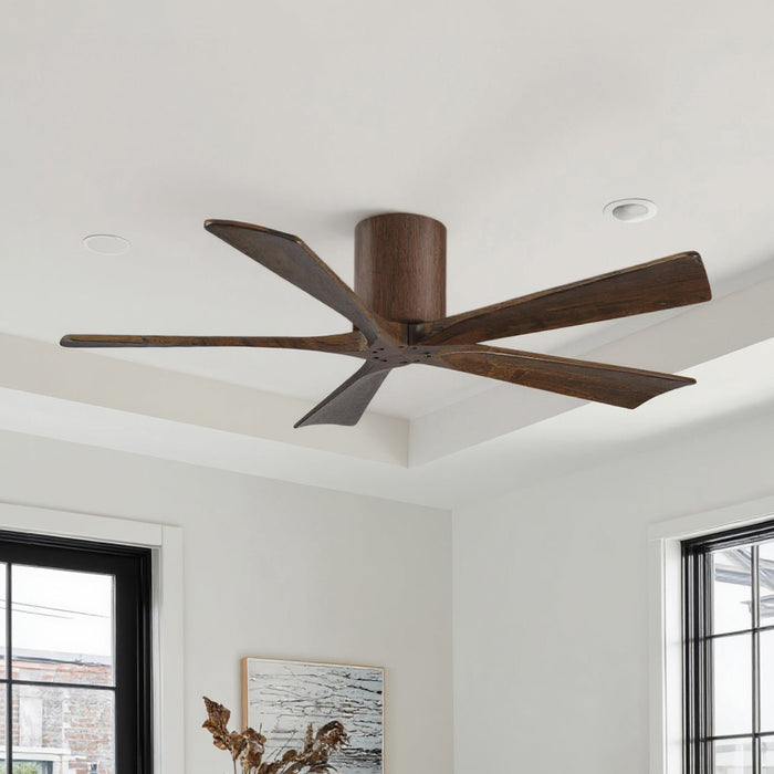 UMC9330 Modern Indoor/Outdoor Ceiling Fan, 10" H x 52" W x 52" D, Walnut Tone Finish, Aerwyn Collection