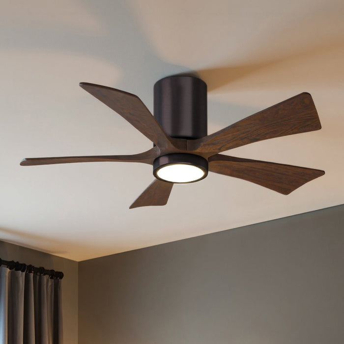 UMC9332 Modern Indoor/Outdoor Ceiling Fan, 12" H x 42" W x 42" D, Brushed Bronze Finish, Aerwyn Collection