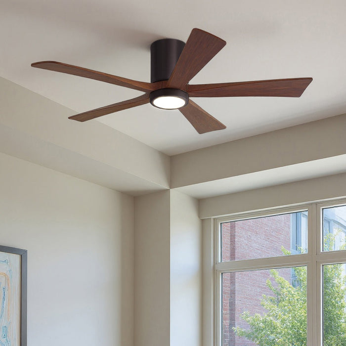 UMC9333 Contemporary Indoor/Outdoor Ceiling Fan, 12" H x 52" W x 52" D, Brushed Bronze Finish, Aerwyn Collection