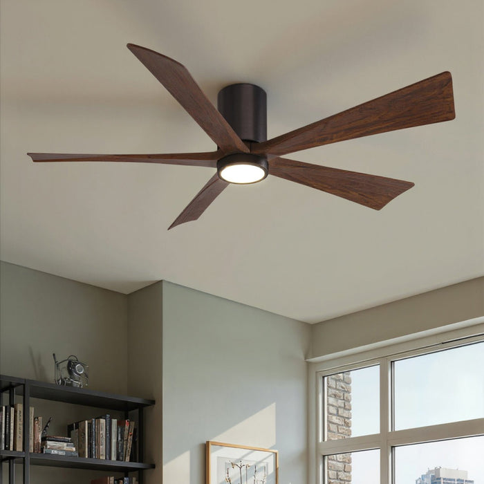 UMC9334 Modern Indoor/Outdoor Ceiling Fan, 12" H x 60" W x 60" D, Brushed Bronze Finish, Aerwyn Collection
