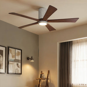 Urban Ambiance - Ceiling Fan - UMC9338 Modern Indoor/Outdoor Ceiling Fan, 12" H x 52" W x 52" D, Barn Wood Tone Finish, Aerwyn Collection - 