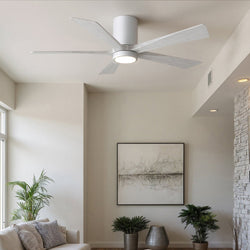 Urban Ambiance - Ceiling Fan - UMC9341 Industrial Indoor/Outdoor Ceiling Fan, 12" H x 52" W x 52" D, Gloss White Finish, Aerwyn Collection - 