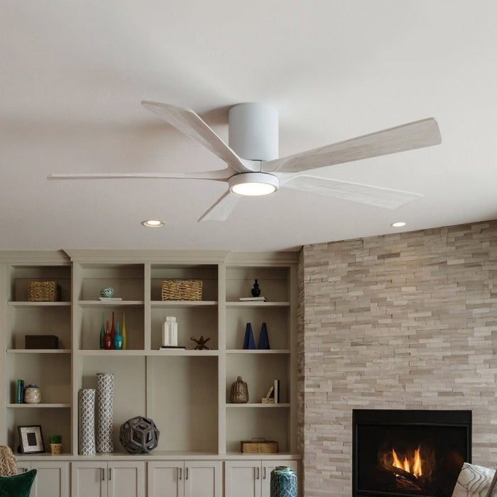 UMC9342 Steampunk Indoor/Outdoor Ceiling Fan, 12" H x 60" W x 60" D, Gloss White Finish, Aerwyn Collection