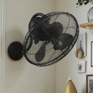 Urban Ambiance - Ceiling Fan - UMC9360 Art Deco Indoor/Outdoor Ceiling Fan, 14.5 H x 16" W x 16" D, Matte Black Finish, Kestmere Collection - 