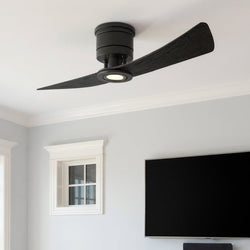 Urban Ambiance - Ceiling Fan - UMC9370 Glam Indoor/Outdoor Ceiling Fan, 12" H x 52" W x 52" D, Matte Black Finish, Seavale Collection - 