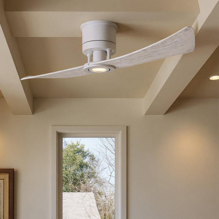 UMC9373 Modern Indoor/Outdoor Ceiling Fan, 12" H x 52" W x 52" D, Matte White Finish, Seavale Collection