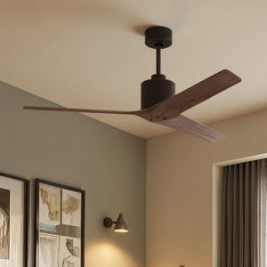 Urban Ambiance - Ceiling Fan - UMC9400 Modern Indoor/Outdoor Ceiling Fan, 12" (Plus Downrod) H x 60" W x 60" D, Textured Bronze Finish, Loquessa Collection - 