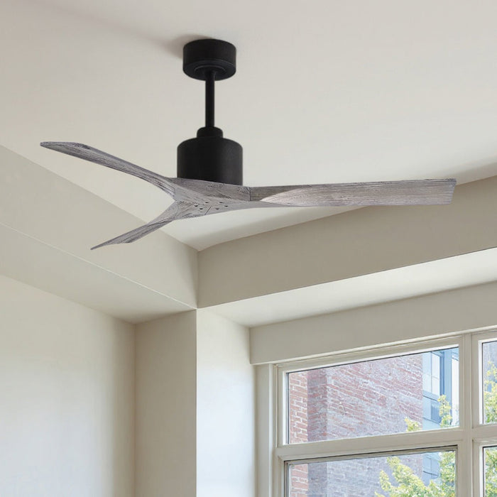 UMC9413 Modern Indoor/Outdoor Ceiling Fan, 12" (Plus Downrod) H x 52" W x 52" D, Matte Black Finish, Breecelyn Collection