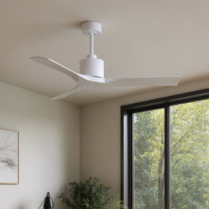 UMC9423 Industrial Indoor/Outdoor Ceiling Fan, 12" (Plus Downrod) H x 52" W x 52" D, Matte White Finish, Breecelyn Collection