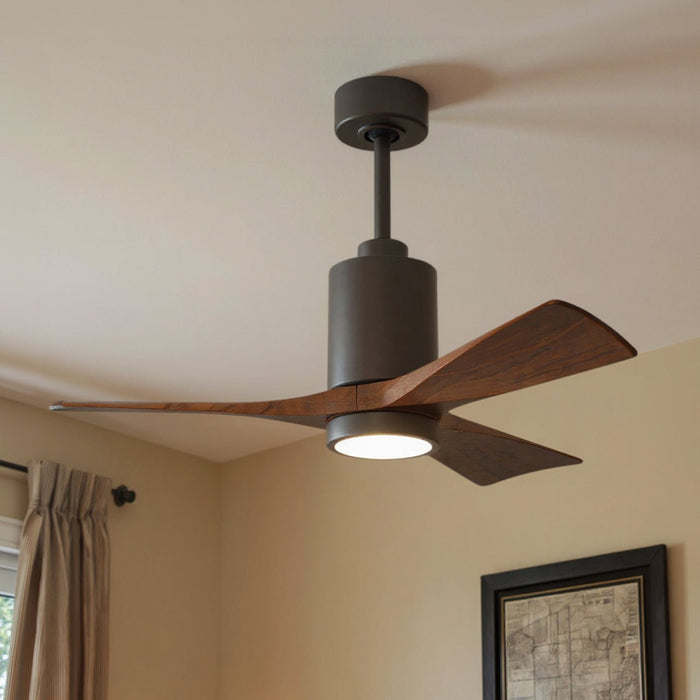 UMC9444 Modern Indoor/Outdoor Ceiling Fan, 14" (Plus Downrod) H x 42" W x 42" D, Textured Bronze Finish, Thistmere Collection