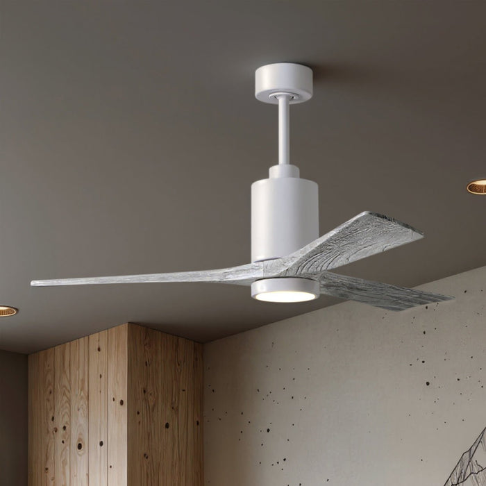 UMC9447 Modern Farmhouse Indoor/Outdoor Ceiling Fan, 14" (Plus Downrod) H x 52" W x 52" D, Gloss White Finish, Thistmere Collection