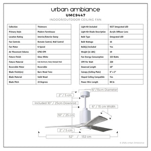 Urban Ambiance - Ceiling Fan - UMC9447 Modern Farmhouse Indoor/Outdoor Ceiling Fan, 14