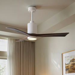 Urban Ambiance - Ceiling Fan - UMC9449 Modern Rustic Indoor/Outdoor Ceiling Fan, 14" (Plus Downrod) H x 52" W x 52" D, Gloss White Finish, Thistmere Collection - 