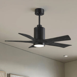 Urban Ambiance - Ceiling Fan - UMC9450 Farmhouse Indoor/Outdoor Ceiling Fan, 14" (Plus Downrod) H x 42" W x 42" D, Matte Black Finish, Thistmere Collection - 