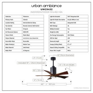 Urban Ambiance - Ceiling Fan - UMC9452 Colonial Indoor/Outdoor Ceiling Fan, 14