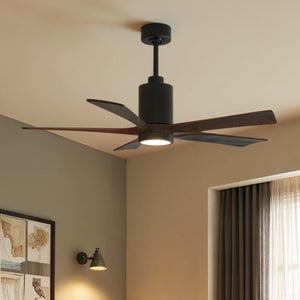 Urban Ambiance - Ceiling Fan - UMC9453 Farmhouse Indoor/Outdoor Ceiling Fan, 14" (Plus Downrod) H x 52" W x 52" D, Matte Black Finish, Thistmere Collection - 