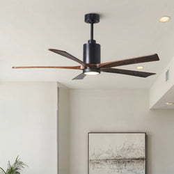 Urban Ambiance - Ceiling Fan - UMC9454 Traditional Indoor/Outdoor Ceiling Fan, 14" (Plus Downrod) H x 60" W x 60" D, Matte Black Finish, Thistmere Collection - 