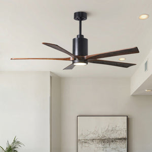 Urban Ambiance - Ceiling Fan - UMC9454 Traditional Indoor/Outdoor Ceiling Fan, 14" (Plus Downrod) H x 60" W x 60" D, Matte Black Finish, Thistmere Collection - 