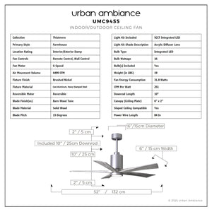 Urban Ambiance - Ceiling Fan - UMC9455 Farmhouse Indoor/Outdoor Ceiling Fan, 14