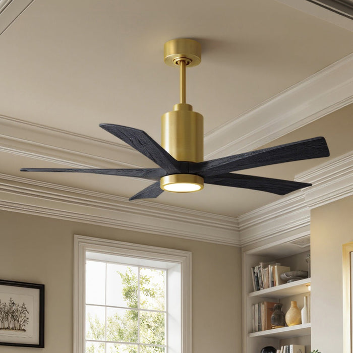 UMC9460 Modern Farmhouse Indoor/Outdoor Ceiling Fan, 14" (Plus Downrod) H x 52" W x 52" D, Matte Black Finish, Thistmere Collection