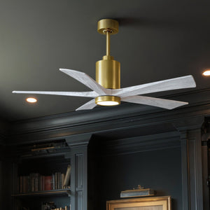 Urban Ambiance - Ceiling Fan - UMC9462 Colonial Indoor/Outdoor Ceiling Fan, 14" (Plus Downrod) H x 52" W x 52" D, Brushed Brass Finish, Thistmere Collection - 