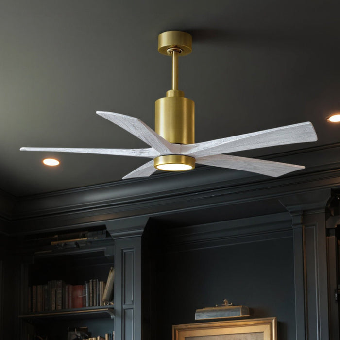 UMC9462 Colonial Indoor/Outdoor Ceiling Fan, 14" (Plus Downrod) H x 52" W x 52" D, Brushed Brass Finish, Thistmere Collection