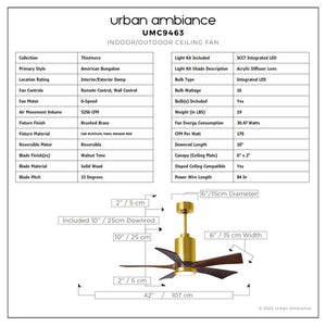 Urban Ambiance - Ceiling Fan - UMC9463 American Bungalow Indoor/Outdoor Ceiling Fan, 14