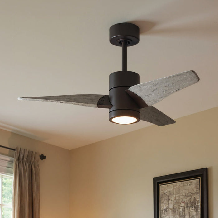 UMC9488 Colonial Indoor/Outdoor Ceiling Fan, 12" (Plus Downrod) H x 42" W x 42" D, Textured Bronze Finish, Glimmereach Collection