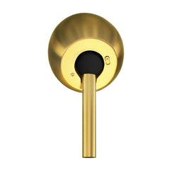 The Urban Ambiance UMCCC-BRBR Cathedral Ceiling Canopy in brushed brass is a gold wall-mounted fixture with a round base and cylindrical stem, designed for vaulted ceilings and compatible with UMC fan models, shown from the back on a white background.