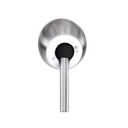 The Urban Ambiance UMCCC-BS Cathedral (Steep Pitch) Ceiling Canopy in Brushed Stainless for UMC fan models, featuring a round base and cylindrical stem, is shown wall-mounted against a white background.