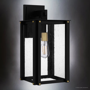 Urban Ambiance - Wall Sconce - UQL10004 Mid Century Modern Outdoor Wall Sconce, 18''H x 9.25''W x 10.75''D, Matte Black Finish, Southbank Collection - 
