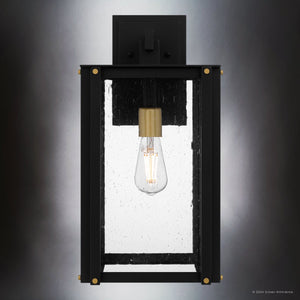 Urban Ambiance - Wall Sconce - UQL10004 Mid Century Modern Outdoor Wall Sconce, 18''H x 9.25''W x 10.75''D, Matte Black Finish, Southbank Collection - 