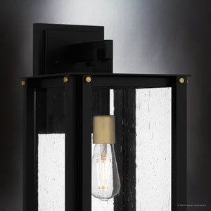 Urban Ambiance - Wall Sconce - UQL10004 Mid Century Modern Outdoor Wall Sconce, 18''H x 9.25''W x 10.75''D, Matte Black Finish, Southbank Collection - 