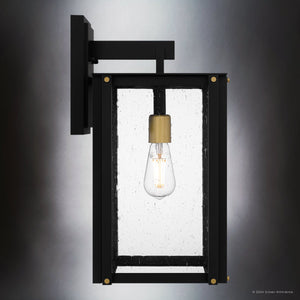 Urban Ambiance - Wall Sconce - UQL10004 Mid Century Modern Outdoor Wall Sconce, 18''H x 9.25''W x 10.75''D, Matte Black Finish, Southbank Collection - 