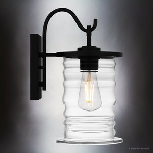 Urban Ambiance - Wall Sconce - UQL10010 Classic Outdoor Wall Sconce, 13''H x 6.5''W x 8.75''D, Matte Black Finish, Dayton Collection - 