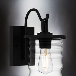 Urban Ambiance - Wall Sconce - UQL10010 Classic Outdoor Wall Sconce, 13''H x 6.5''W x 8.75''D, Matte Black Finish, Dayton Collection - 