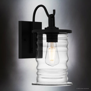 Urban Ambiance - Wall Sconce - UQL10010 Classic Outdoor Wall Sconce, 13''H x 6.5''W x 8.75''D, Matte Black Finish, Dayton Collection - 