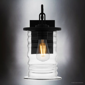Urban Ambiance - Wall Sconce - UQL10010 Classic Outdoor Wall Sconce, 13''H x 6.5''W x 8.75''D, Matte Black Finish, Dayton Collection - 