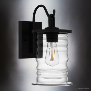 Urban Ambiance - Wall Sconce - UQL10010 Classic Outdoor Wall Sconce, 13''H x 6.5''W x 8.75''D, Matte Black Finish, Dayton Collection - 
