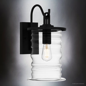 Urban Ambiance - Wall Sconce - UQL10011 Classic Outdoor Wall Sconce, 17''H x 8.5''W x 11.25''D, Matte Black Finish, Dayton Collection - 