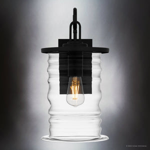 Urban Ambiance - Wall Sconce - UQL10011 Classic Outdoor Wall Sconce, 17''H x 8.5''W x 11.25''D, Matte Black Finish, Dayton Collection - 