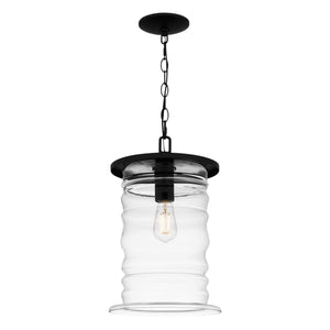 Urban Ambiance - Pendant - UQL10013 Classic Outdoor Pendant, 17.25''H x 10.5''W x 10.5''D, Matte Black Finish, Dayton Collection - 