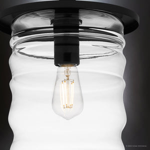Urban Ambiance - Pendant - UQL10013 Classic Outdoor Pendant, 17.25''H x 10.5''W x 10.5''D, Matte Black Finish, Dayton Collection - 