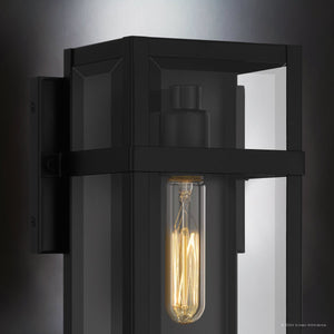 Urban Ambiance - Wall Sconce - UQL10030 Modern Farmhouse Outdoor Wall Sconce, 13''H x 7.5''W x 5.5''D, Matte Black Finish, Penrith Collection - 