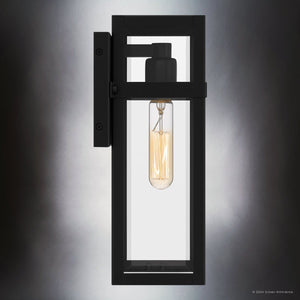 Urban Ambiance - Wall Sconce - UQL10030 Modern Farmhouse Outdoor Wall Sconce, 13''H x 7.5''W x 5.5''D, Matte Black Finish, Penrith Collection - 