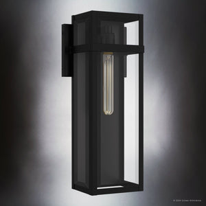 Urban Ambiance - Wall Sconce - UQL10031 Modern Farmhouse Outdoor Wall Sconce, 18''H x 7.5''W x 5.5''D, Matte Black Finish, Penrith Collection - 