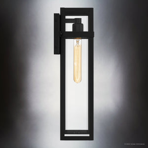Urban Ambiance - Wall Sconce - UQL10031 Modern Farmhouse Outdoor Wall Sconce, 18''H x 7.5''W x 5.5''D, Matte Black Finish, Penrith Collection - 